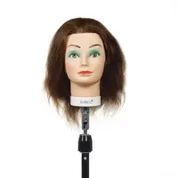 Cvičná hlava s přírodními vlasy Sibel Justine - světle hnědá, 15-25 cm (0030301) + dárek zdarma