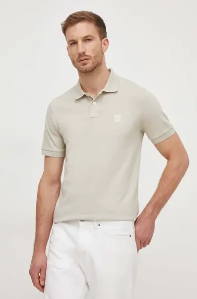 BOSS Orange polo pánské bavlněné s elastanem Passenger