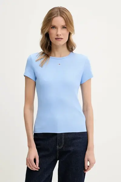 Tričko Tommy Jeans modrá barva, DW0DW17383