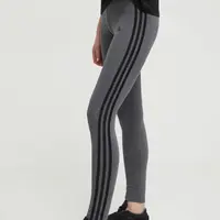 Legíny adidas GV6019 dámské, šedá barva, hladké, GV6019