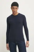 Svetr z vlněné směsi Superdry pánský, tmavomodrá barva, M6110641A-5EJ