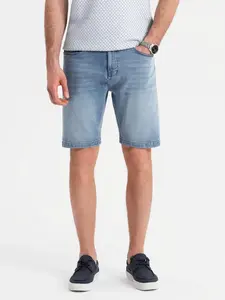 Ombre Denim men's shorts with a classic cut - light blue
