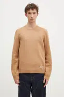 Vlněný svetr A.P.C. Pull Edward pánský, hnědá barva, WVBDJ.H23059