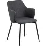 MID.YOU ŽIDLE S PODRUČKAMI, plochá tkanina, tmavě šedá