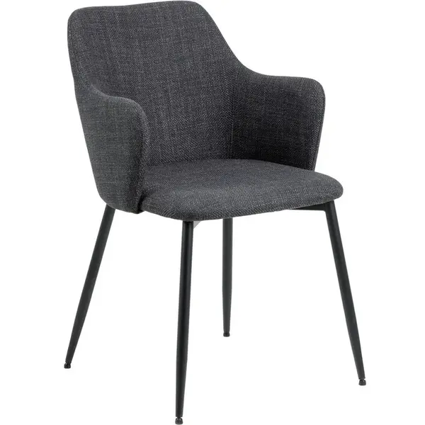 MID.YOU ŽIDLE S PODRUČKAMI, plochá tkanina, tmavě šedá