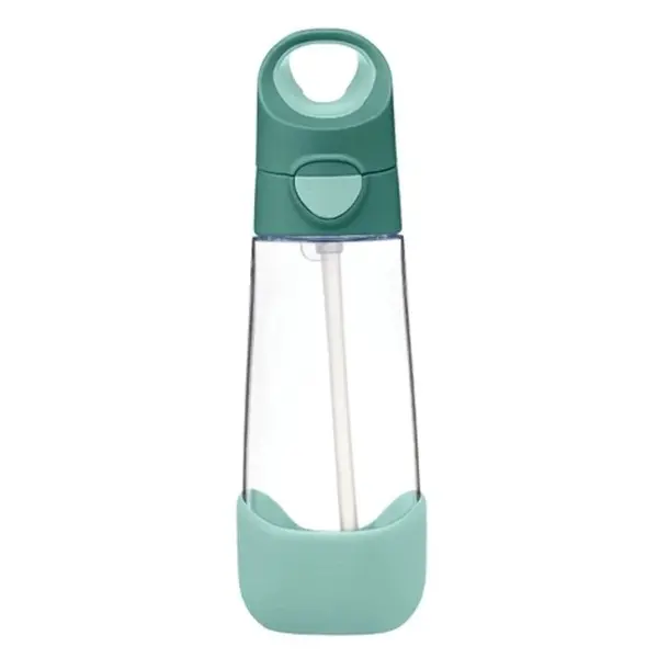 B.BOX Láhev na pití s brčkem emerald forest 9m+ 600 ml