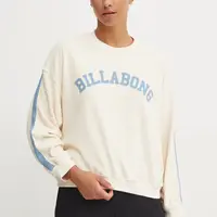 Mikina Billabong New School Crew dámská, béžová barva, s aplikací, ABJFT00461