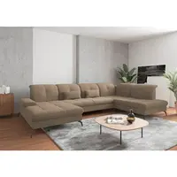 Sit & More SEDACÍ SOUPRAVA, textil, světle hnědá