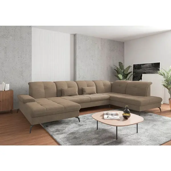 Sit & More SEDACÍ SOUPRAVA, textil, světle hnědá