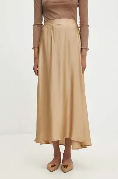 Sukně Answear.LAB zlatá barva, maxi, áčková