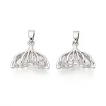 Brass Micro Pave Clear Cubic Zirconia Pendants