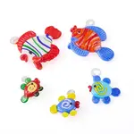 5Pcs 5 Colors Handmade Lampwork Pendants