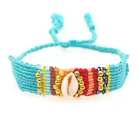 Unique Hand-Woven Cowrie Shell Adjustable Cord Bracelets for Women