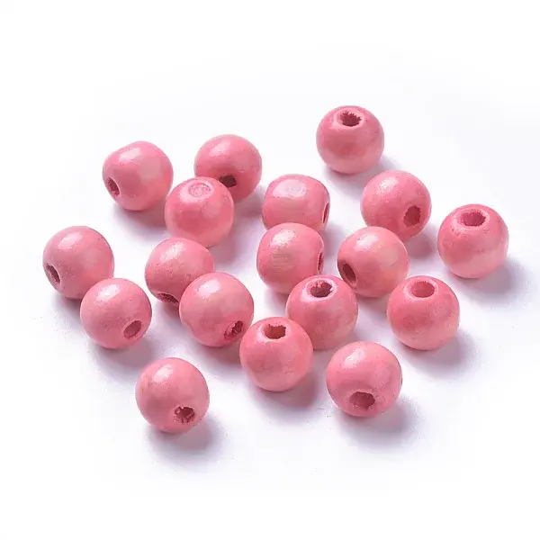 Dyed Natural Wood Beads