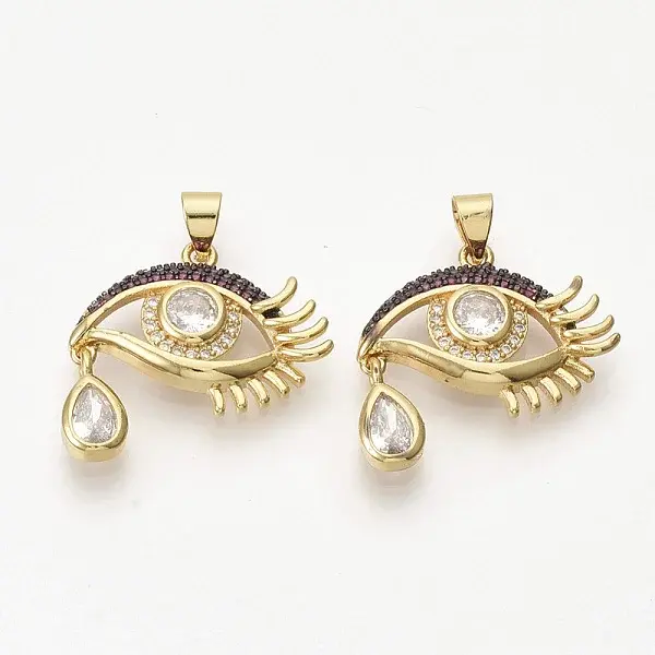 Brass Micro Pave Cubic Zirconia Pendants