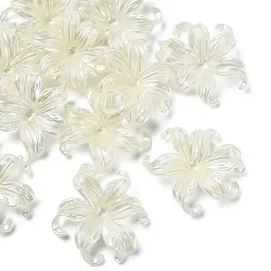 10Pcs UV Plating Iridescent Plastic Beads Caps