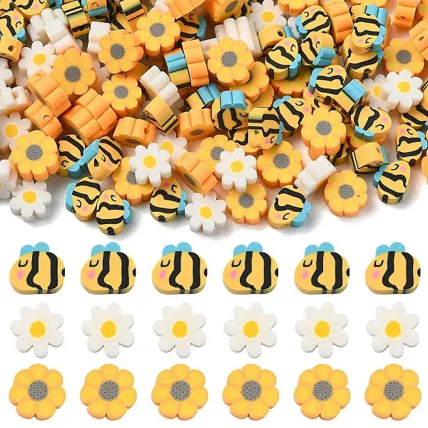 200Pcs 3 Styles Handmade Polymer Clay Beads