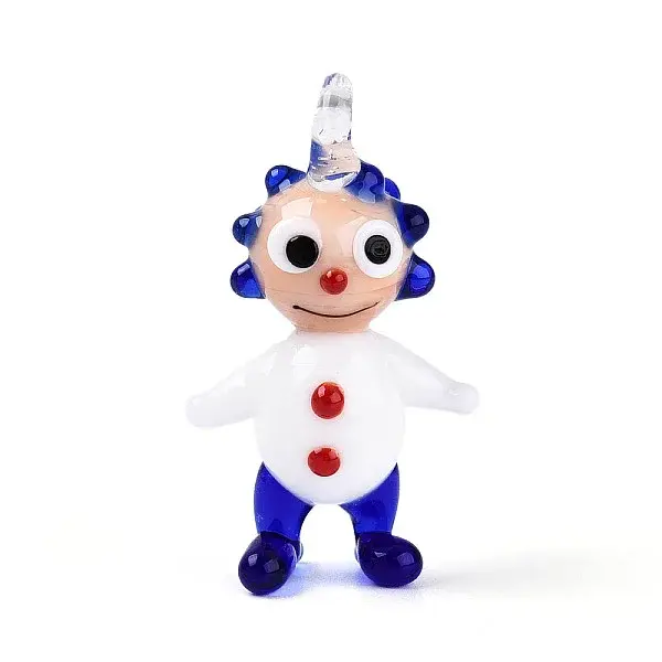 Handmade Lampwork Clown Figurine Pendants