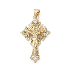 Brass Micro Pave Cubic Zirconia Pendants