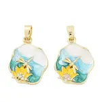 Brass Micro Pave Clear Cubic Zirconia Pendants