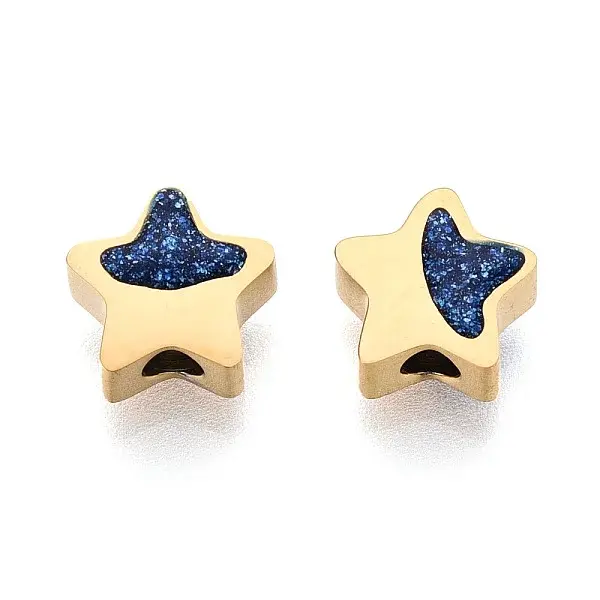 304 Stainless Steel & Enamel Beads