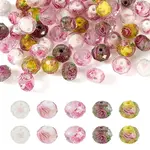 50Pcs 5 Colors Handmade Gold Sand Lampwork Beads Strands