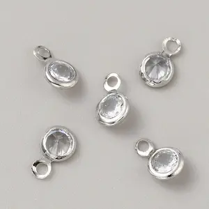 Brass Micro Pave Cubic Zirconia Charms