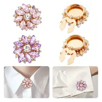 4Pcs 2 Colors Alloy Rhinestone Cufflinks