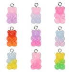 30Pcs Gradient Color Opaque Resin Pendants