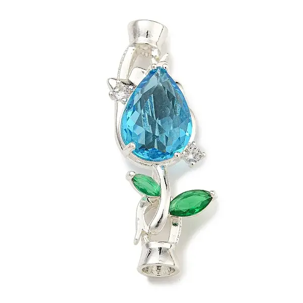 Brass Micro Pave Clear Cubic Zirconia Fold Over Clasps