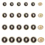 24Pcs 4 Styles 1-Hole Zinc Alloy Enamel Shank Buttons