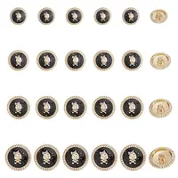 24Pcs 4 Styles 1-Hole Zinc Alloy Enamel Shank Buttons