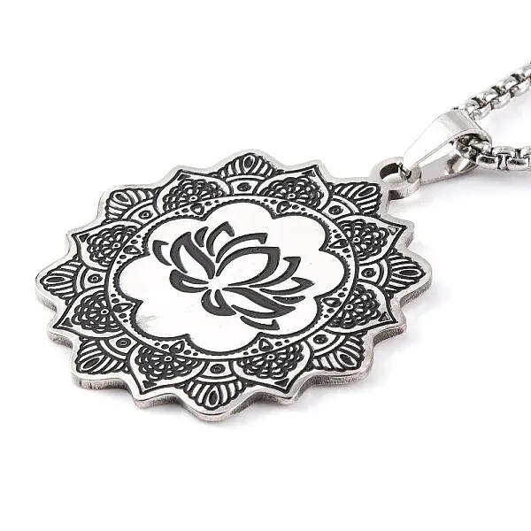 Lotus 201 Stainless Steel Pendant Necklaces