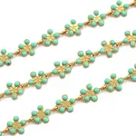 Golden Brass Enamel Link Chains