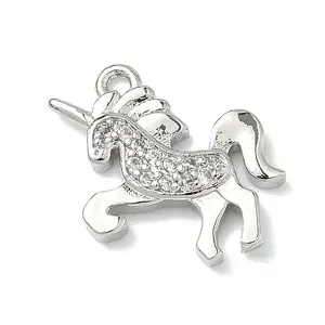 Brass Micro Pave Cubic Zirconia Pendants