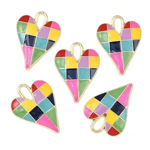 5Pcs Rack Plating Alloy Enamel Pendants