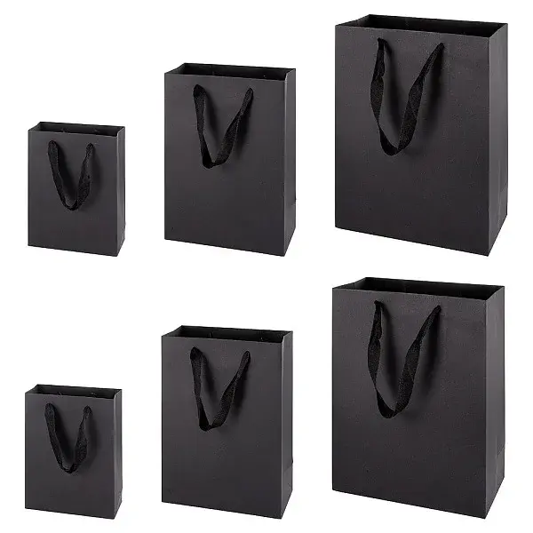 15Pcs 3 Sizes Rectangle Paper Gift Storage Tote Bags with Handle