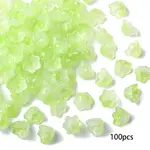 100Pcs Transparent Two Tone Spray Painted Glass Bead Caps