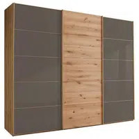 Linea Natura SKŘÍŇ S POSUVNÝMI DVEŘMI, dub, tmavě hnědá, dub bianco, 300/217/67 cm