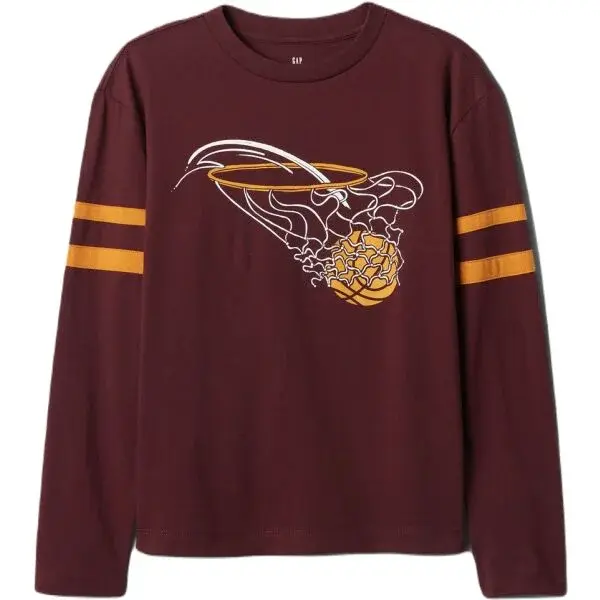 GAP V-LS VARSITY Chlapčenské tričko, vínová, veľkosť