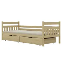 Posteľ Dawid veľké zásuvky 90x200 prírodná, nelakovaná