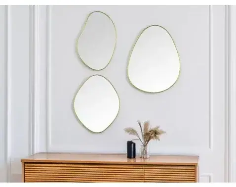 Set nástěnných zrcadel (3 ks) Viola, zlaté