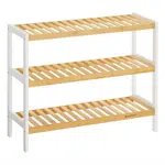 Boxxx REGÁL NA BOTY, přírodní barvy, bílá, bambus, 70/55/26 cm