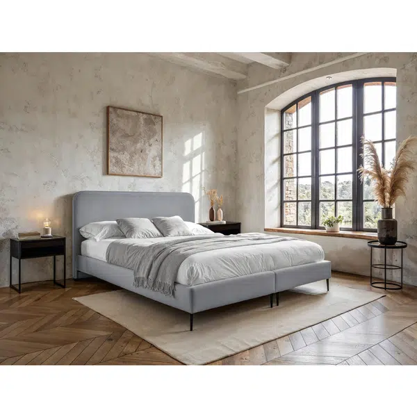 MID.YOU POSTEL BOXSPRING, 180/200 cm, světle šedá