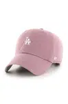 Čepice 47brand MLB Los Angeles Dodgers růžová barva, s aplikací, B-BSRNR12GWS-QC