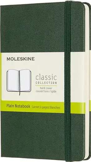 Zápisník MOLESKINE tvrdý čistý tm. zelený S