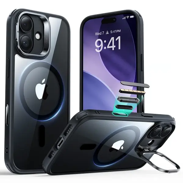 Kryt ESR Classic Hybrid HaloLock Kickstand, iPhone 17, clear black