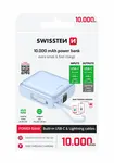 SWISSTEN POWER BANK SPACE 10000 mAh S INTEGROVANÝMI KABELY USB-C A LIGHTNING MODRÁ