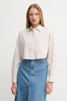 Bavlněná košile Calvin Klein Jeans růžová barva, relaxed, s klasickým límcem, J20J225078