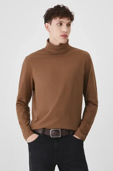 Tričko s dlouhým rukávem Medicine pánské, hnědá barva